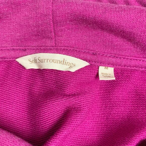 Soft Surroundings Soho Hoodie Hooded Tunic Pullover Pink Pocket Women's M - Picture 3 of 8
